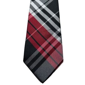 U.S. Polo Assn Tie Festive‎ Plaid Red White Black Skinny 2.75Wx60L Handmade